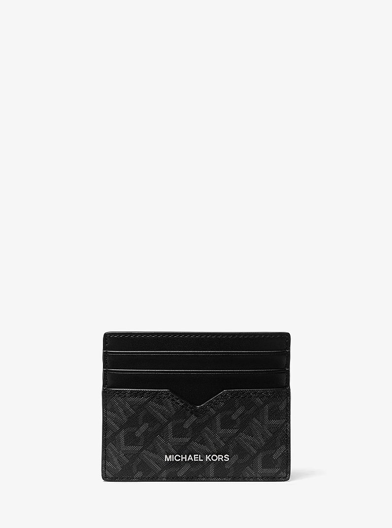 Hudson Empire Monogram Card Case in BLACK | Michael Kors