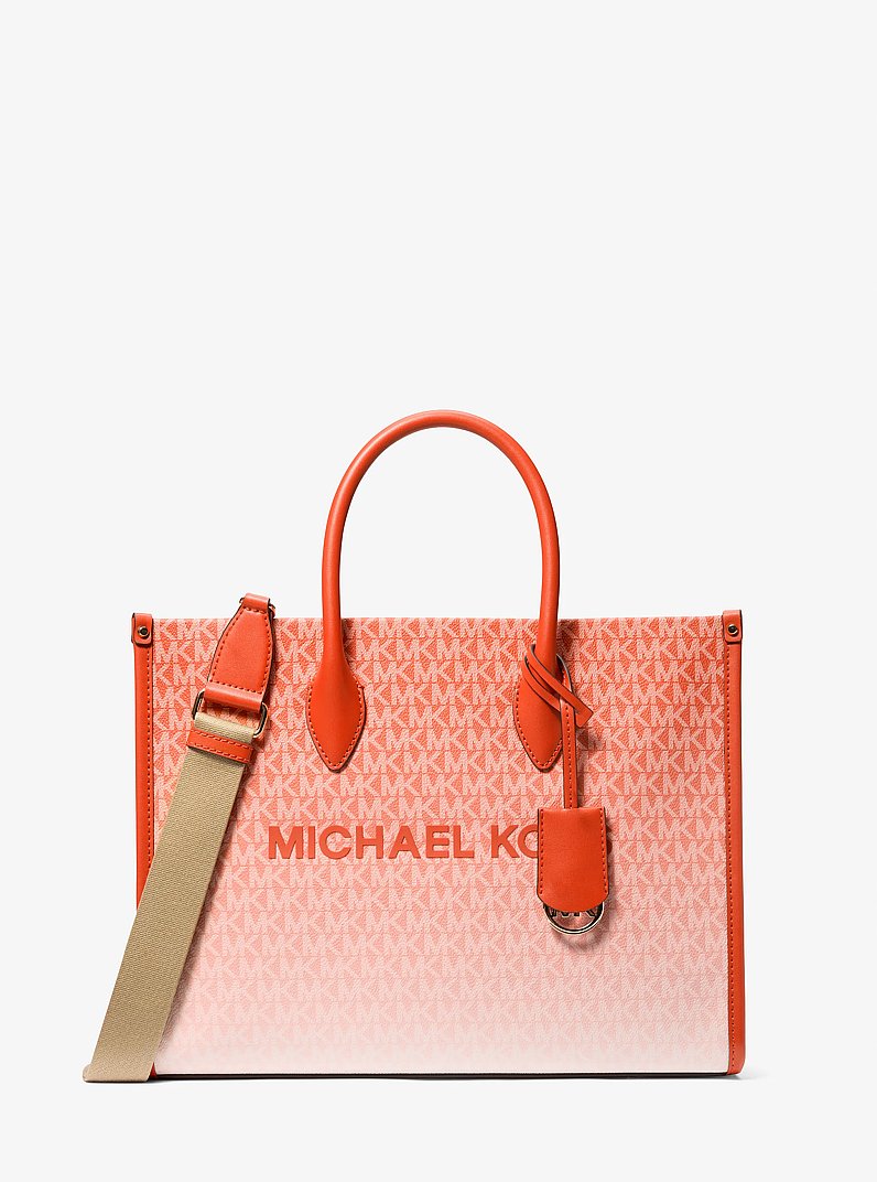 Bolso tote Mirella mediano con dise&ntilde;o ombr&eacute; y logotipo in ROJO ARCILLA | Michael Kors