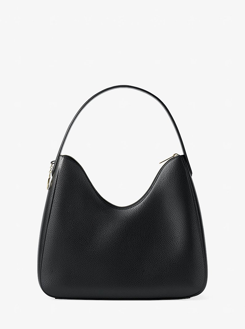 Nayla Medium Pebbled Leather Shoulder Bag in BLACK | Michael Kors [IL]