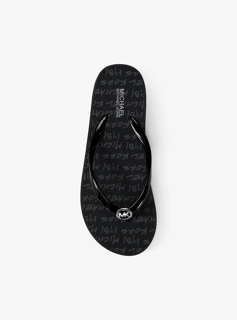 Bedford Logo Flip Flop in BLACK | Michael Kors