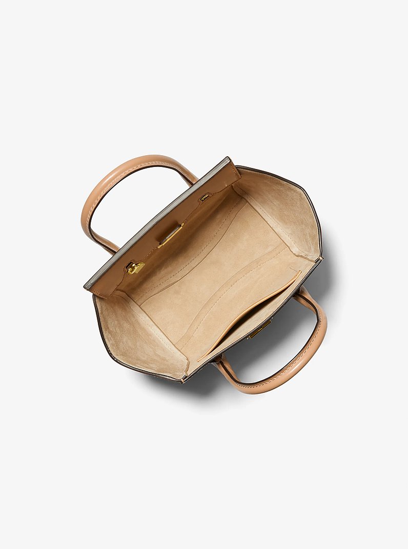 Campbell Mini Leather Satchel in SUNTAN | Michael Kors