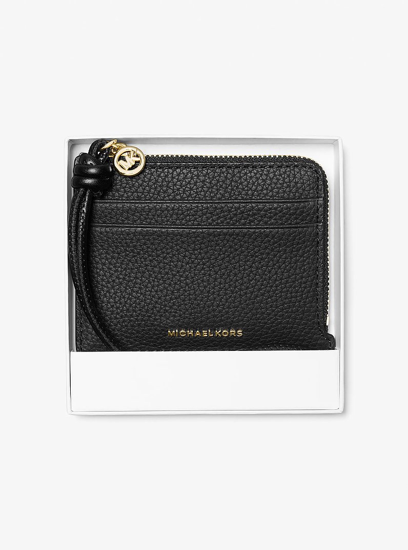 Bolso de pulsera Jet Set peque&ntilde;o de piel granulada con tarjetero in NEGRO | Michael Kors