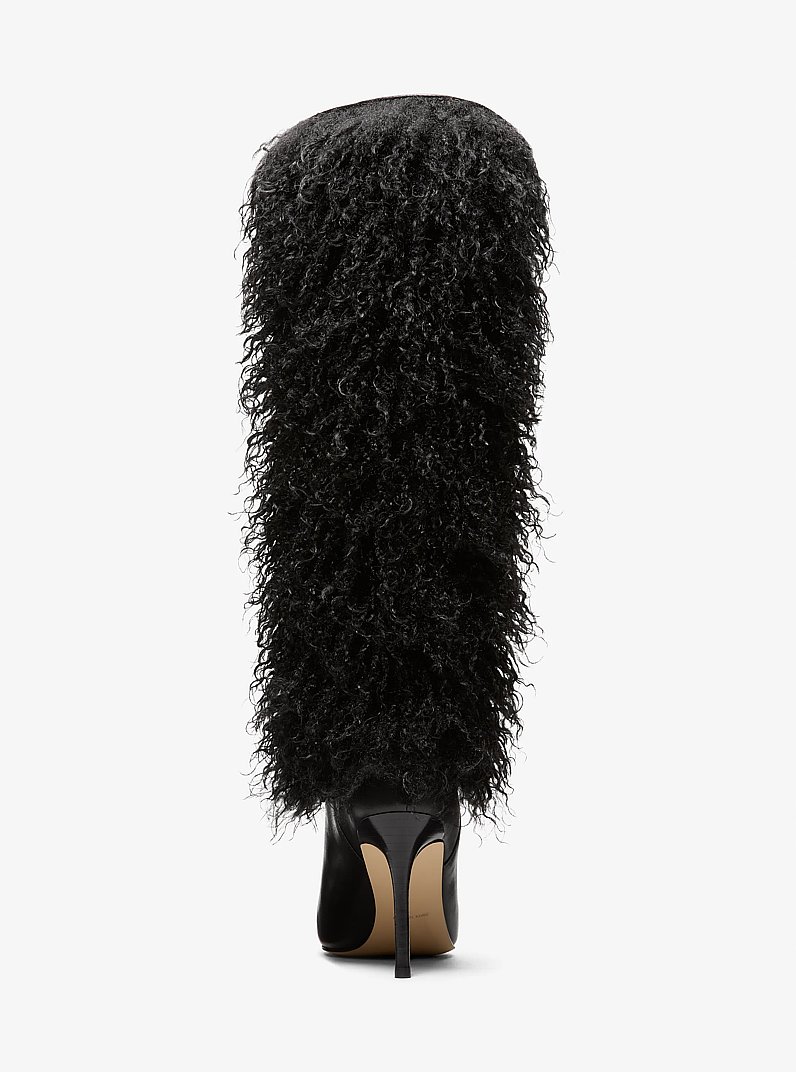 Dawn Faux Shearling Boot in BLACK | Michael Kors