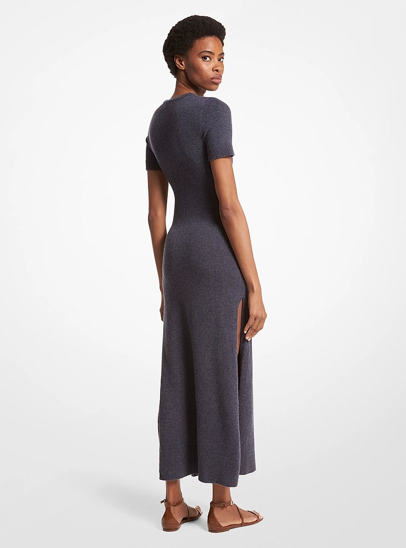 Stretch Cashmere Dress in INDIGO MELANGE | Michael Kors