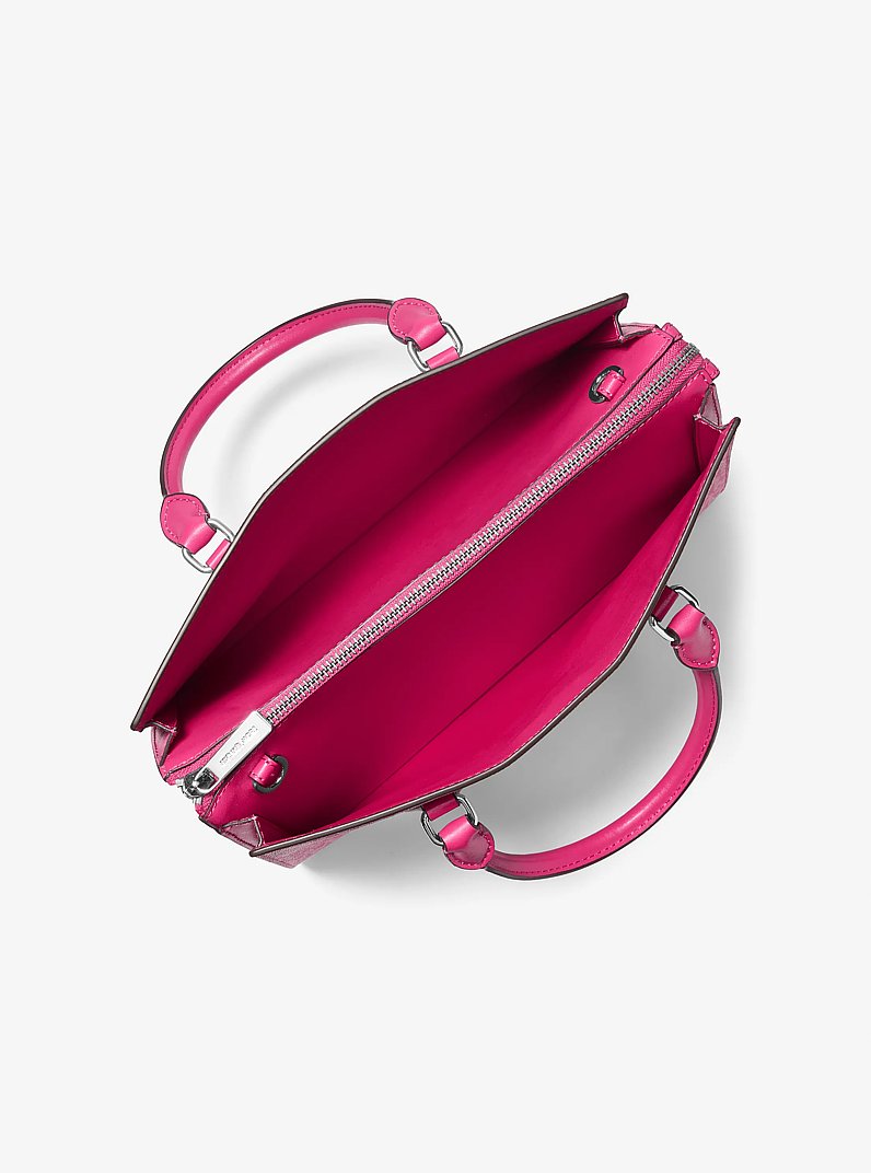 Sheila Medium Ombr&eacute; Signature Logo Satchel in DRAGONFRUIT | Michael Kors