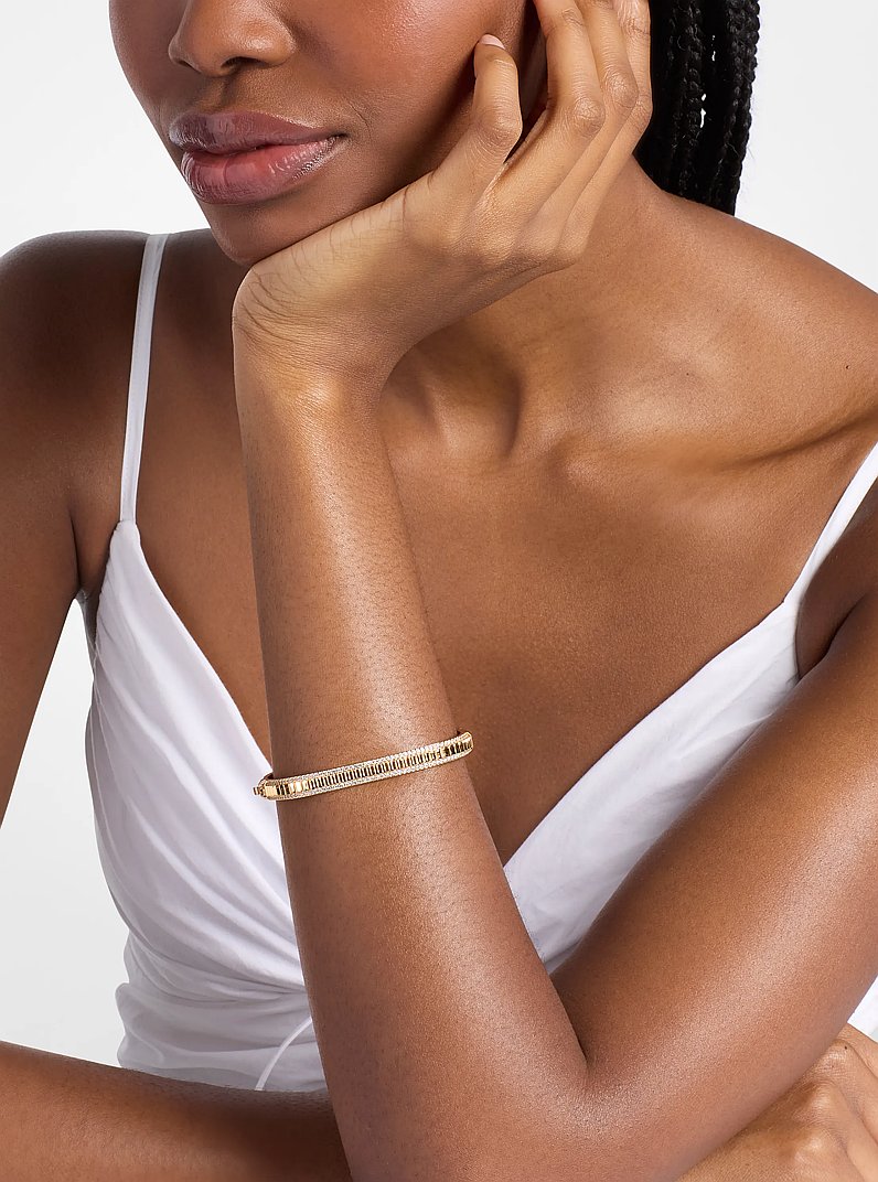 Pav&eacute; Gold-Tone Brass Bracelet in GOLD | Michael Kors