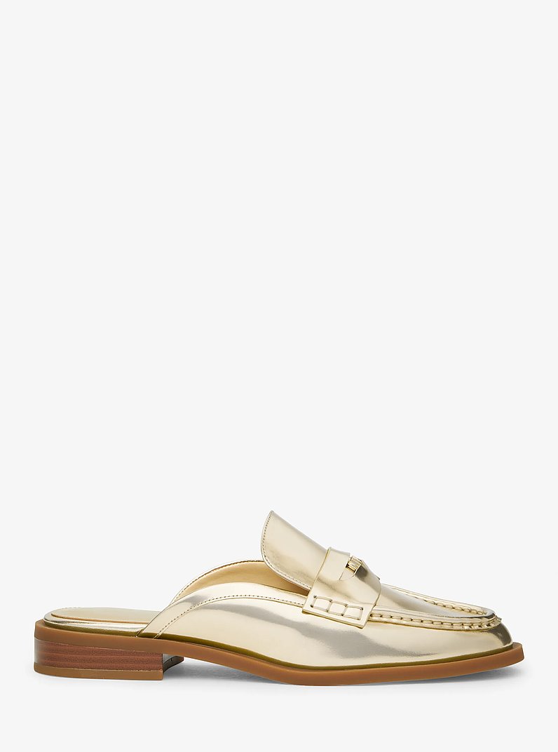 Eden Metallic Leather Mule in PALE GOLD | Michael Kors