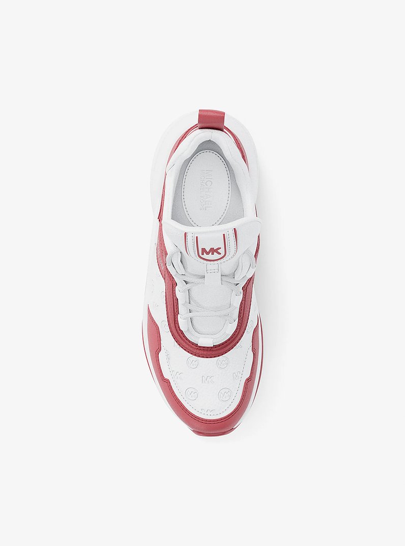 Olympia Logo Debossed Trainer in HIBISCUS - Sale | Michael Kors [US]