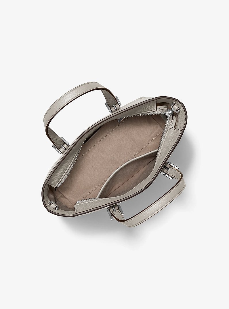 Quinn Small Pebbled Leather Crossbody Bag in HEATHER GREY | Michael Kors