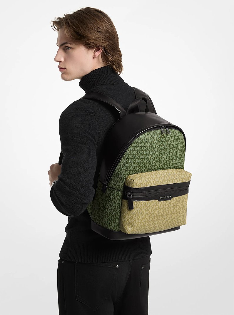 Sac &agrave; dos Cooper &agrave; logo Signature in VERT AMAZONE MULTI | Michael Kors