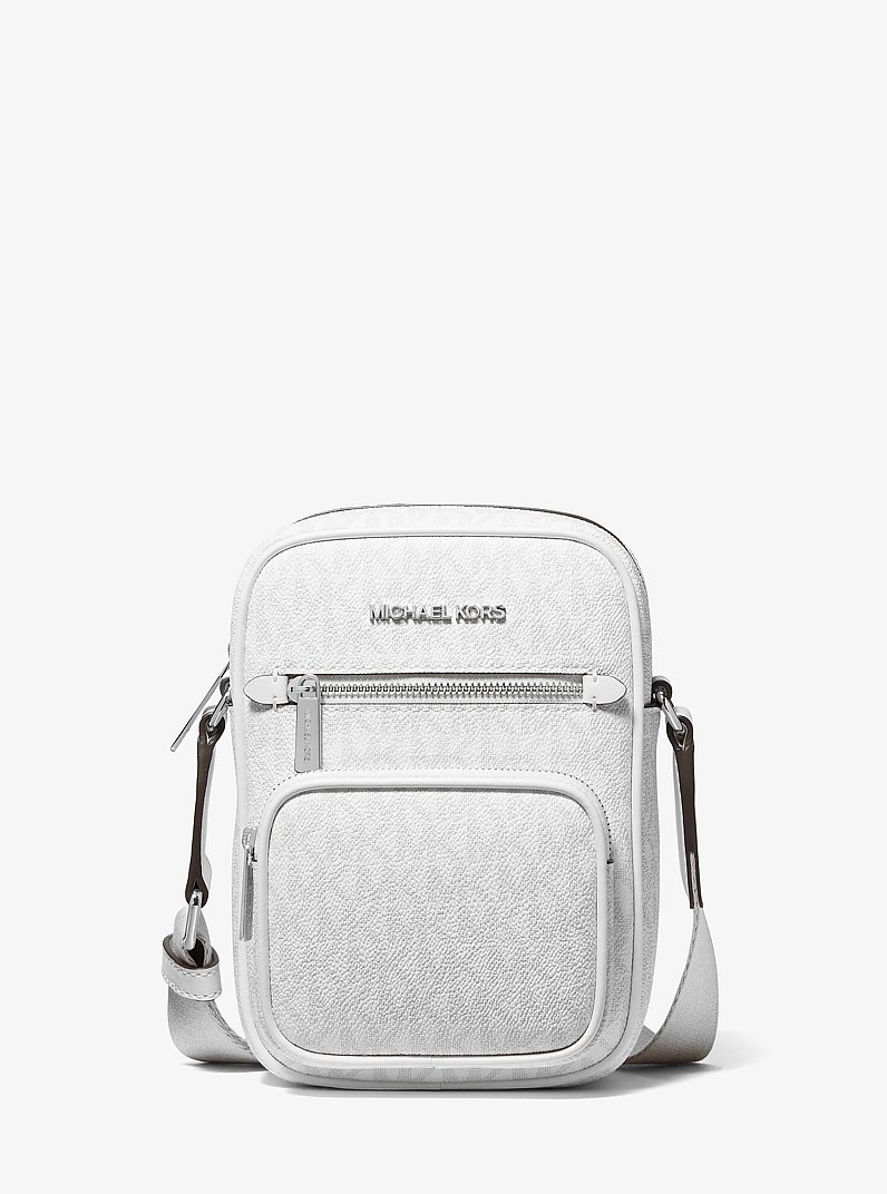Jet Set Medium Signature Logo Crossbody Bag in OPTIC WHITE | Michael Kors