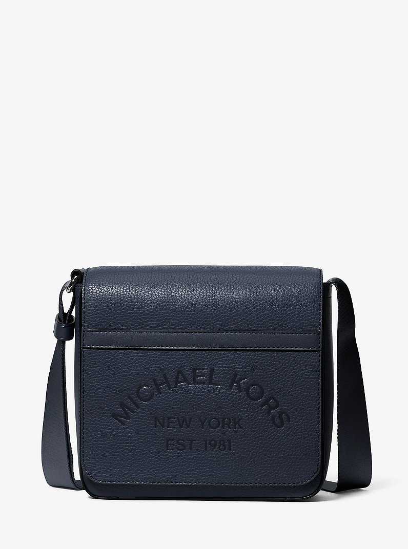 Cooper Pebbled Leather Crossbody Bag in NAVY | Michael Kors