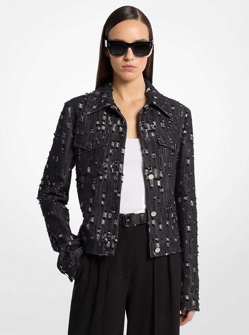 Chaqueta de denim desgastada in NEGRO | Michael Kors