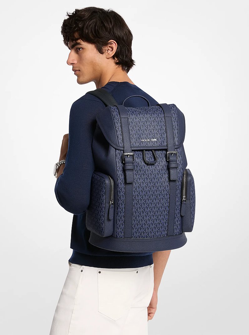 Hudson Signature Logo Backpack in DRESS BLUES | Michael Kors