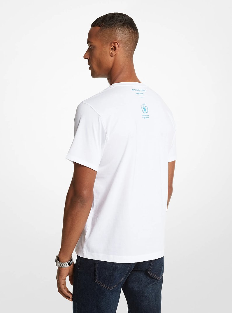 Watch Hunger Stop Organic Cotton Unisex T-Shirt in WHITE | Michael Kors