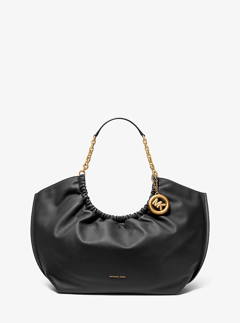 Indie Large Leather Tote Bag in BLACK | Michael Kors