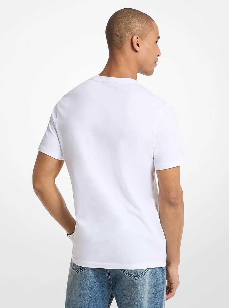 Graphic Logo Cotton T-Shirt in WHITE | Michael Kors