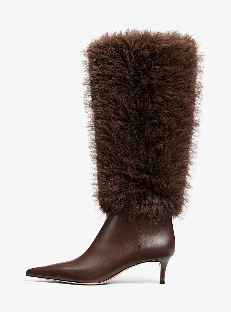 Nalia Faux Fur Boot in NUTMEG | Michael Kors