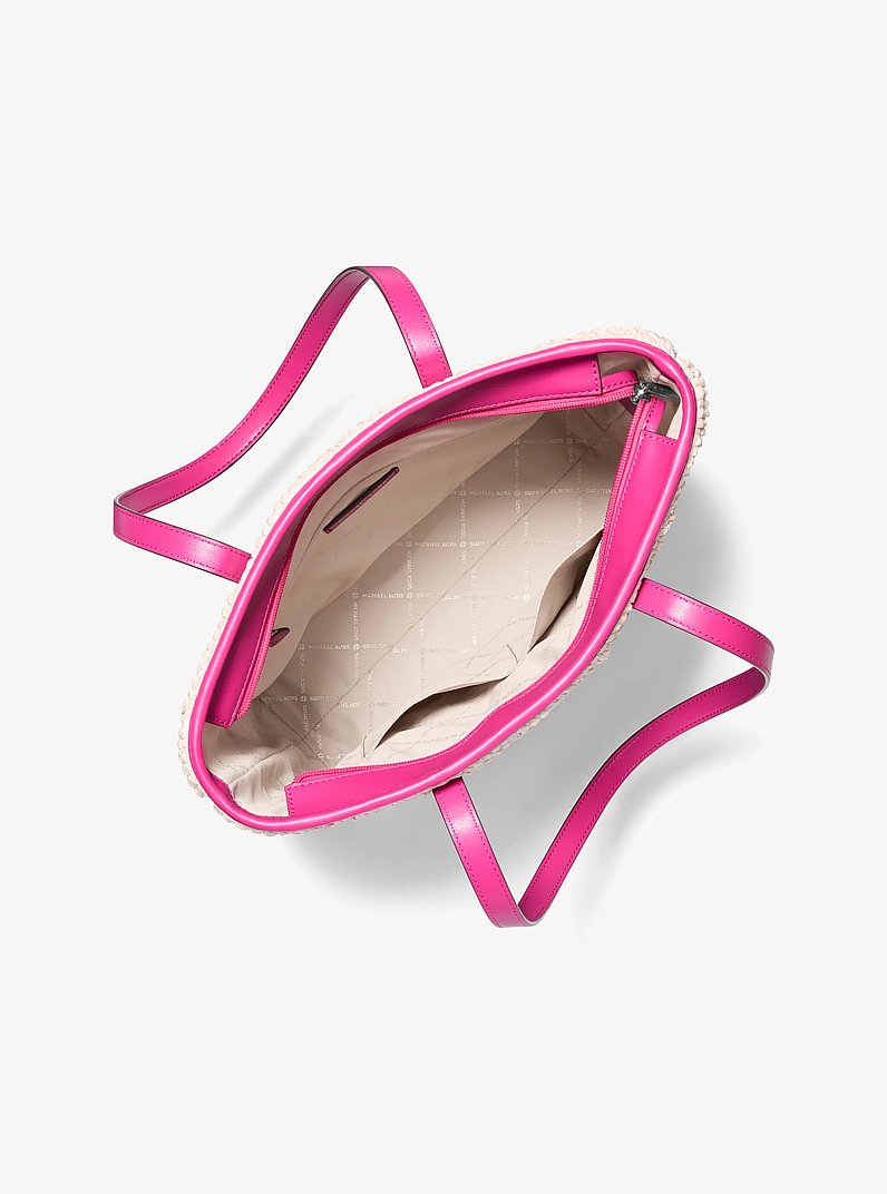 The Michael Large Ombr&eacute; Straw Tote Bag in DRAGONFRUIT | Michael Kors