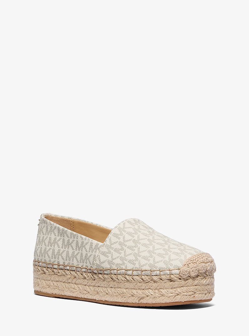 Lynn Signature Logo Platform Espadrille in VANILLA | Michael Kors