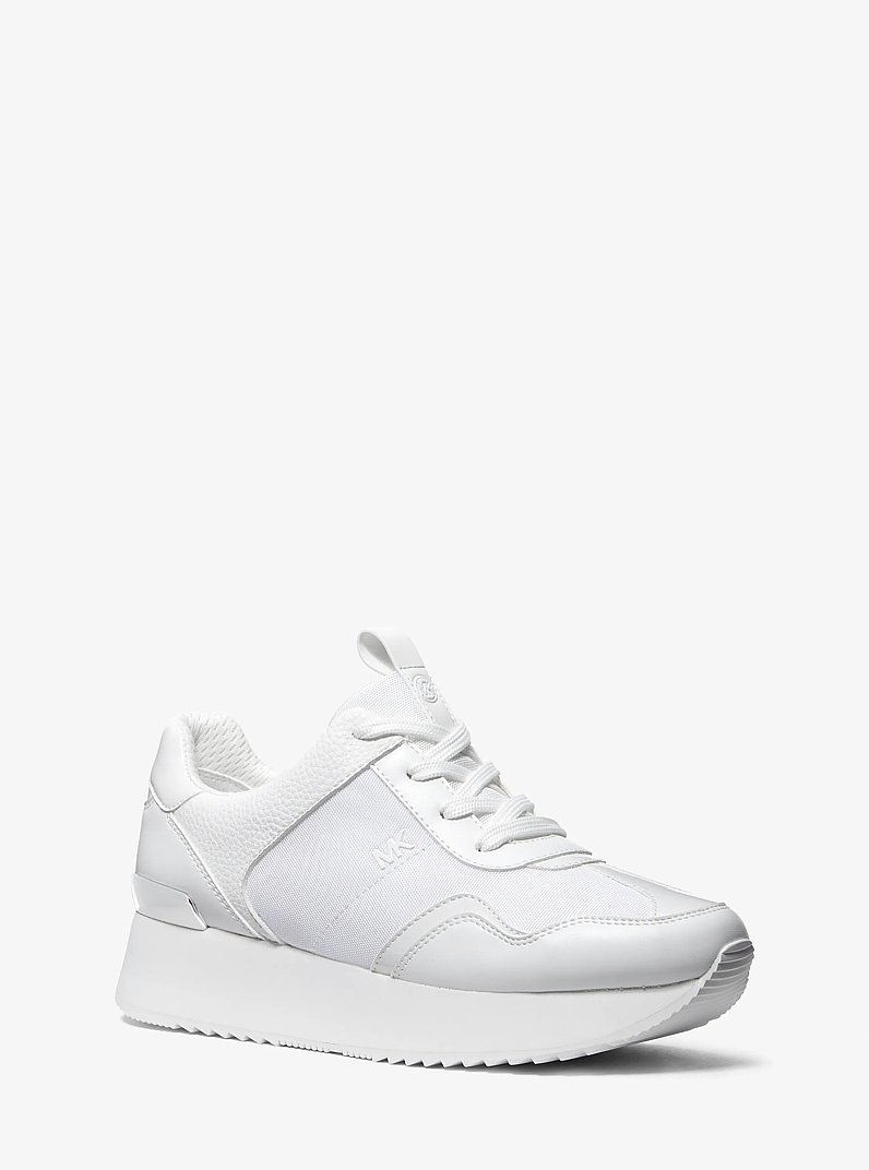 Raina Canvas Platform Trainer in OPTIC WHITE | Michael Kors
