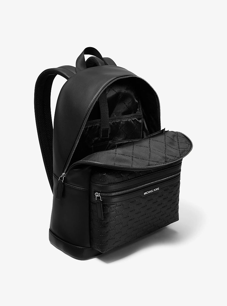 Cooper Logo Embossed Backpack in BLACK | Michael Kors