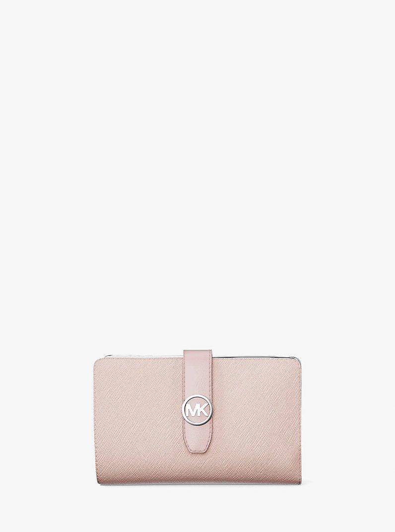 Greenwich Medium Saffiano Leather Wallet in PWD BLSH MLT | Michael Kors