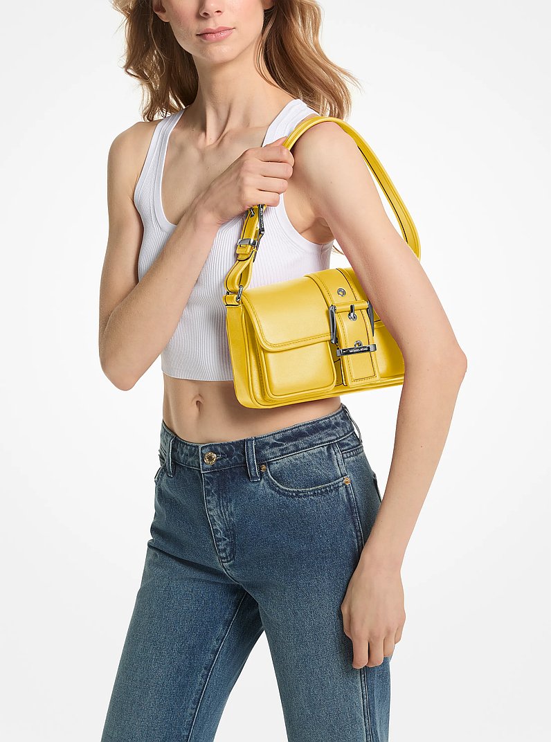 Colby Medium Leather Shoulder Bag in BRIGHT DANDELION | Michael Kors