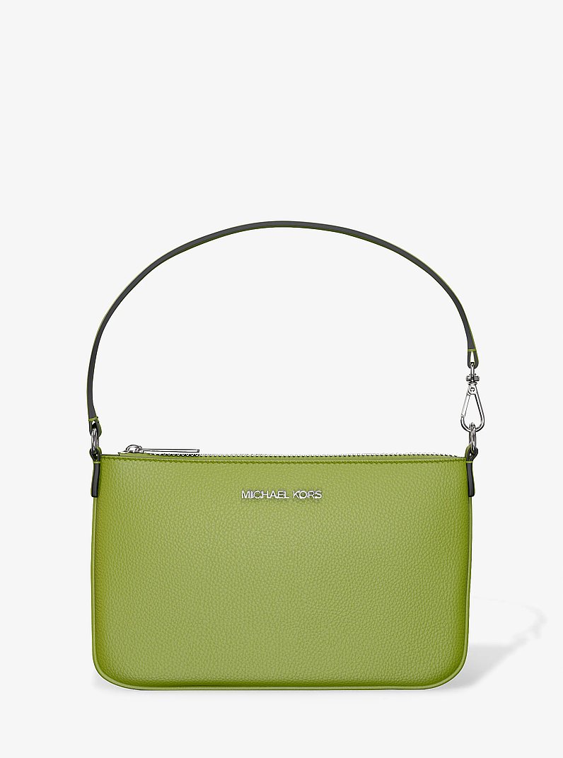 Jet Set Small Pebbled Leather Convertible Wristlet in JUNGLE | Michael Kors