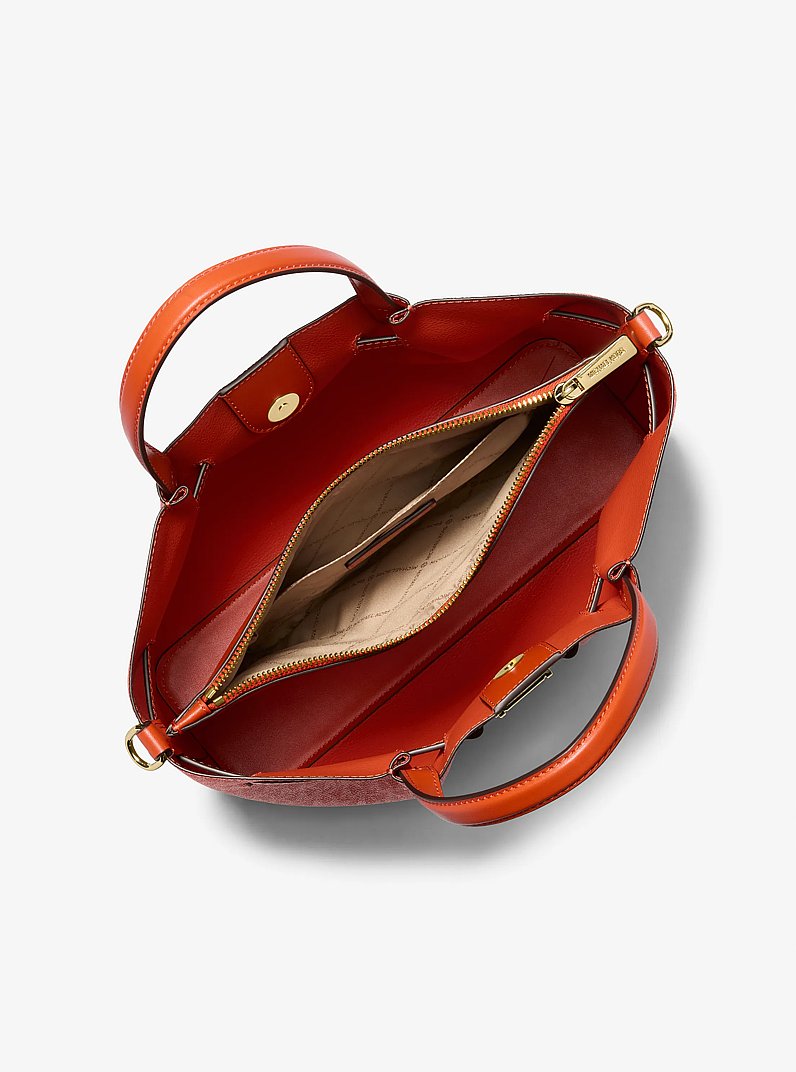Carson Medium Signature Logo Satchel in RED CLAY | Michael Kors