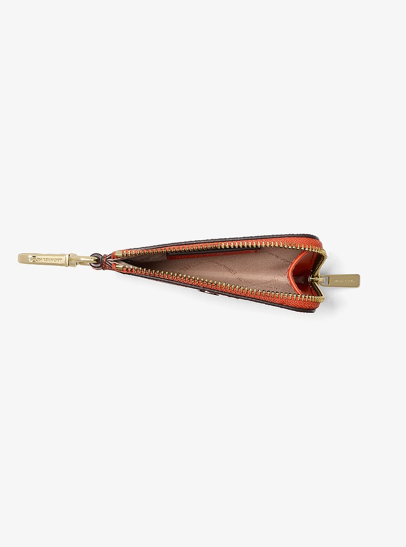 Jet Set Polka Dot Signature Logo Dual Pouch Wristlet in RED CLAY | Michael Kors
