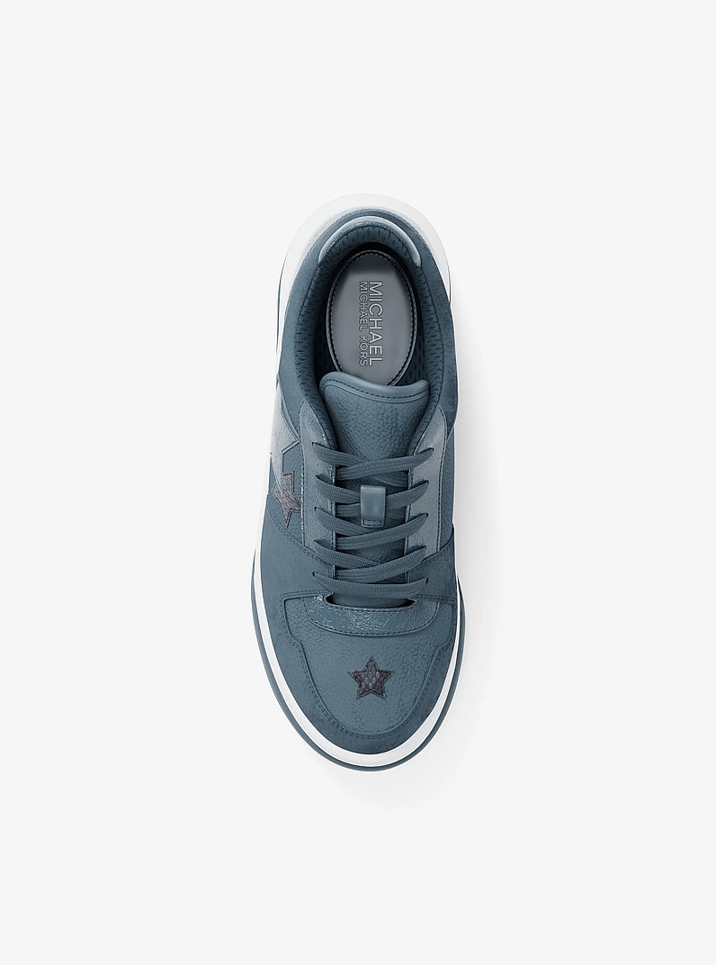 Lexi Embellished Mixed-Media Sneaker in CORNFLOWER | Michael Kors