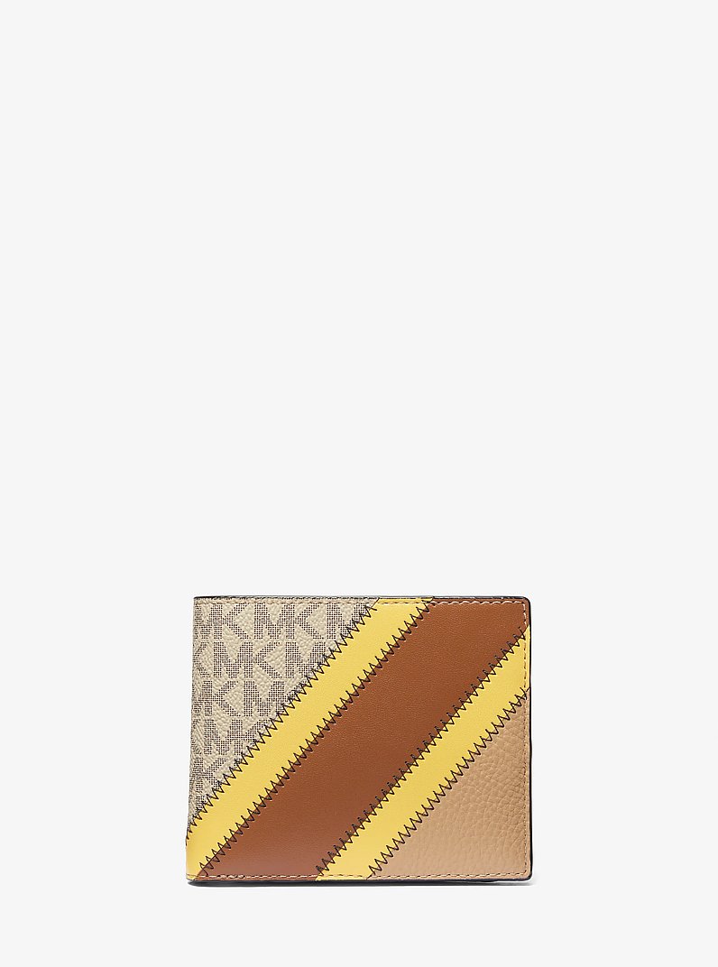 Cooper Logo and Striped Billfold Wallet in PALM GREEN | Michael Kors