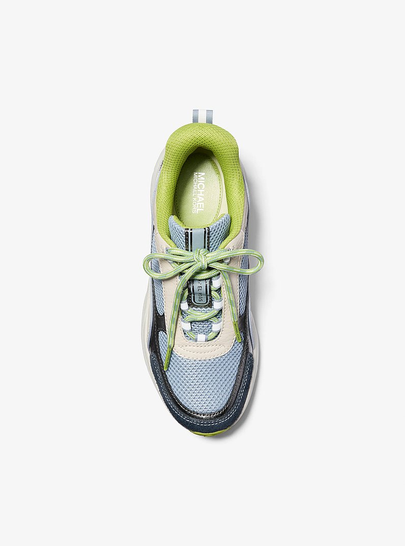 Katrina Mixed-Media Trainer in PALE BLUE MULTI | Michael Kors