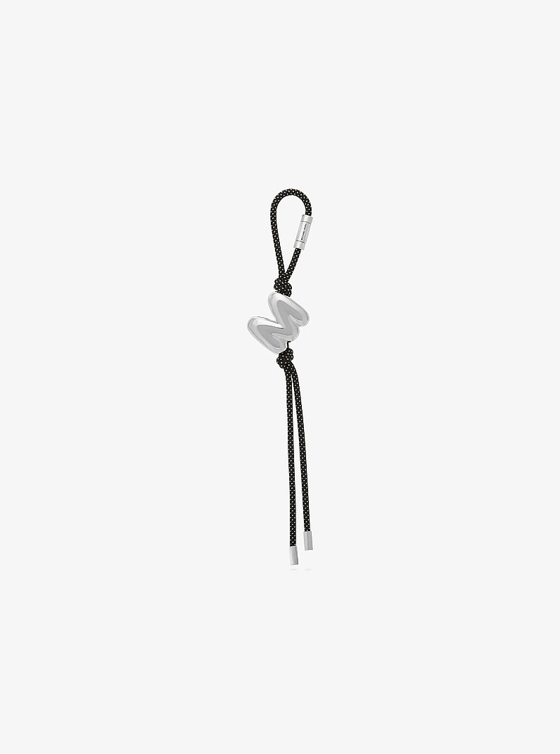 Initial Silver-Tone and Speckled Cord Bag Charm in SH RHODIUM | Michael Kors