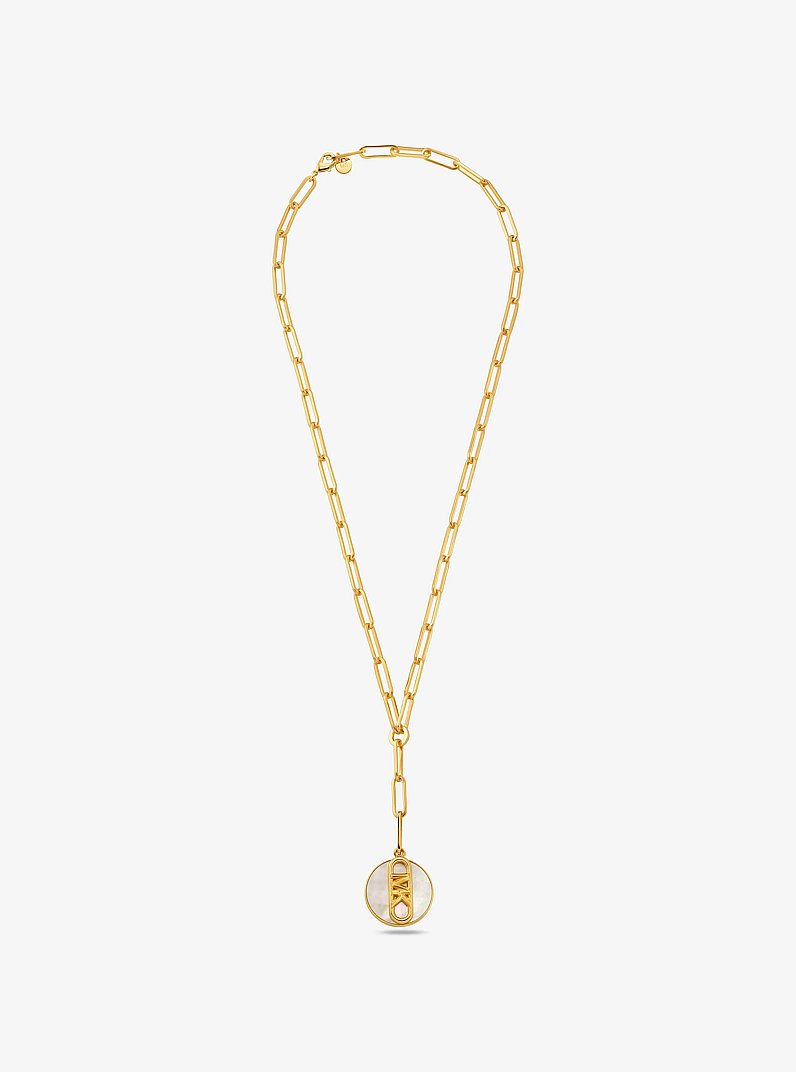 Precious Metal-Plated Brass Empire Chain-Link Necklace in GOLD | Michael Kors