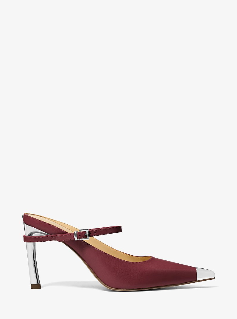 Kasia Leather High Mule Pump in OXBLOOD | Michael Kors