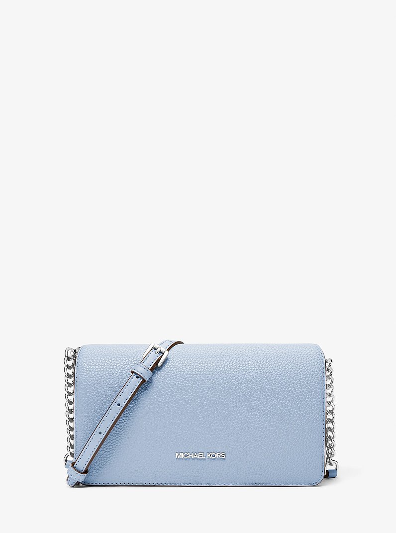 Jet Set Travel Medium Pebbled Leather Crossbody Bag in PALE OCEAN | Michael Kors
