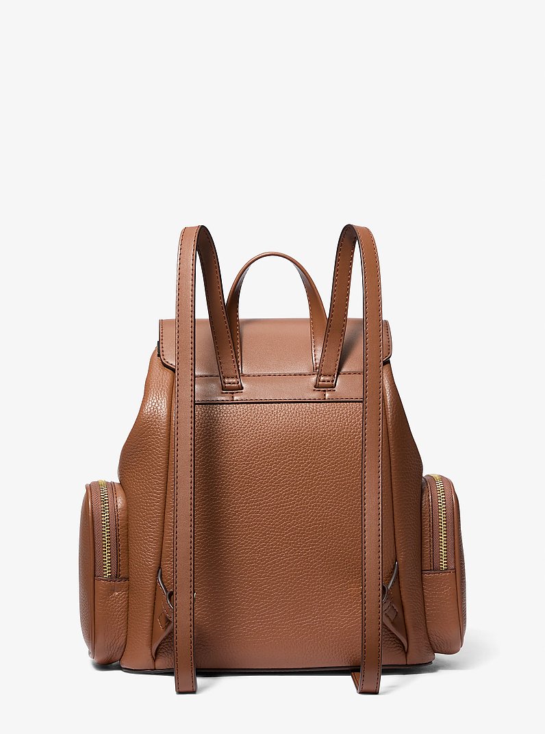 Jet Set Medium Pebbled Leather Backpack in LUGGAGE | Michael Kors