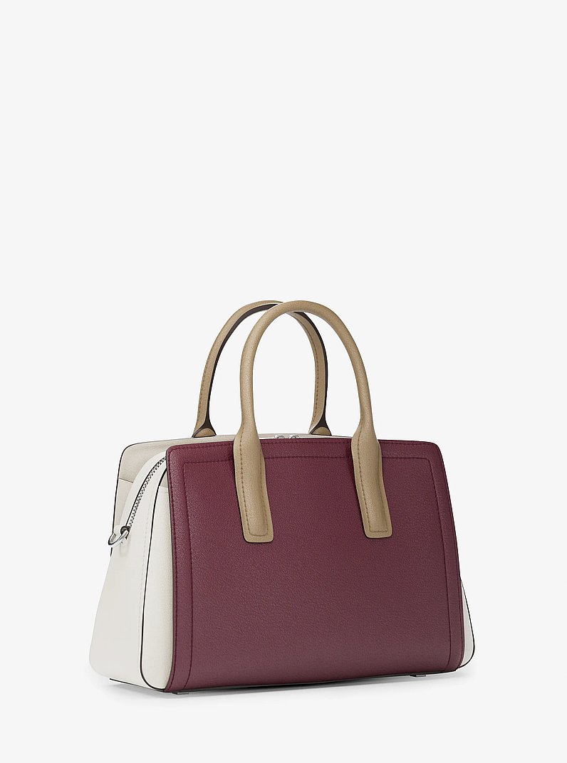 Laila Medium Color-Block Leather Satchel in OXBLOOD MLTI | Michael Kors
