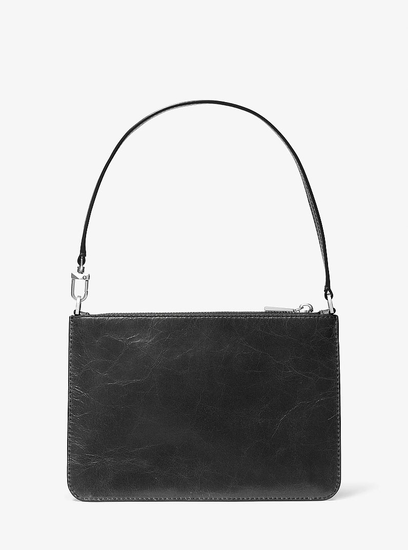 Jet Set Large Leather Convertible Zip Wristlet in BLACK | Michael Kors