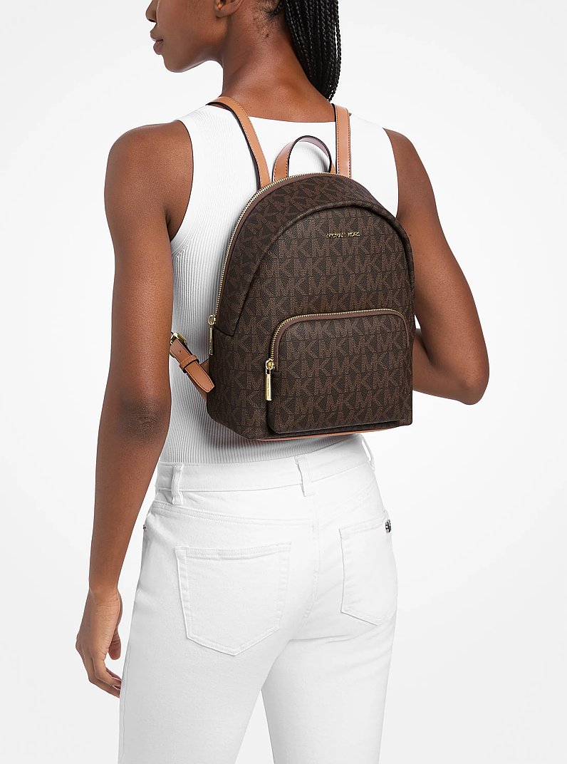 Erin Medium Signature Logo Backpack in BROWN/LUGGAGE | Michael Kors