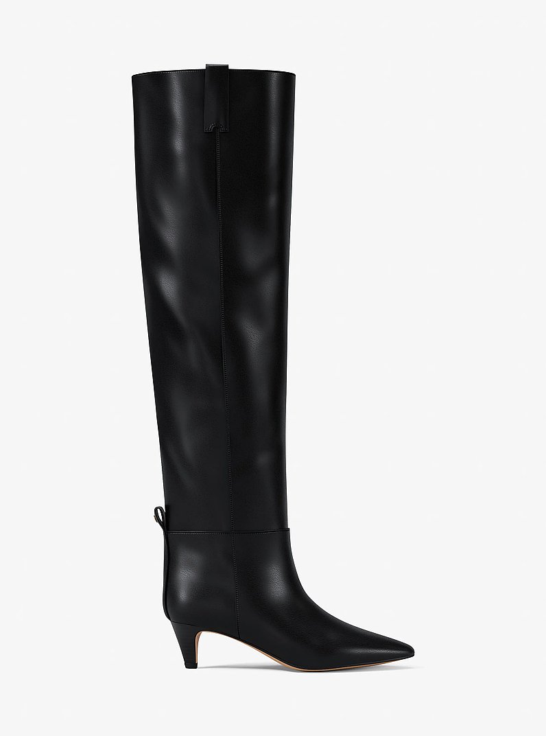 Daniela Leather Boot in BLACK | Michael Kors