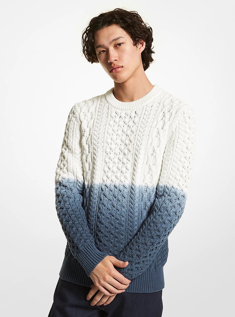 Ombr&eacute; Cable Cotton Blend Sweater in MIDNIGHT | Michael Kors