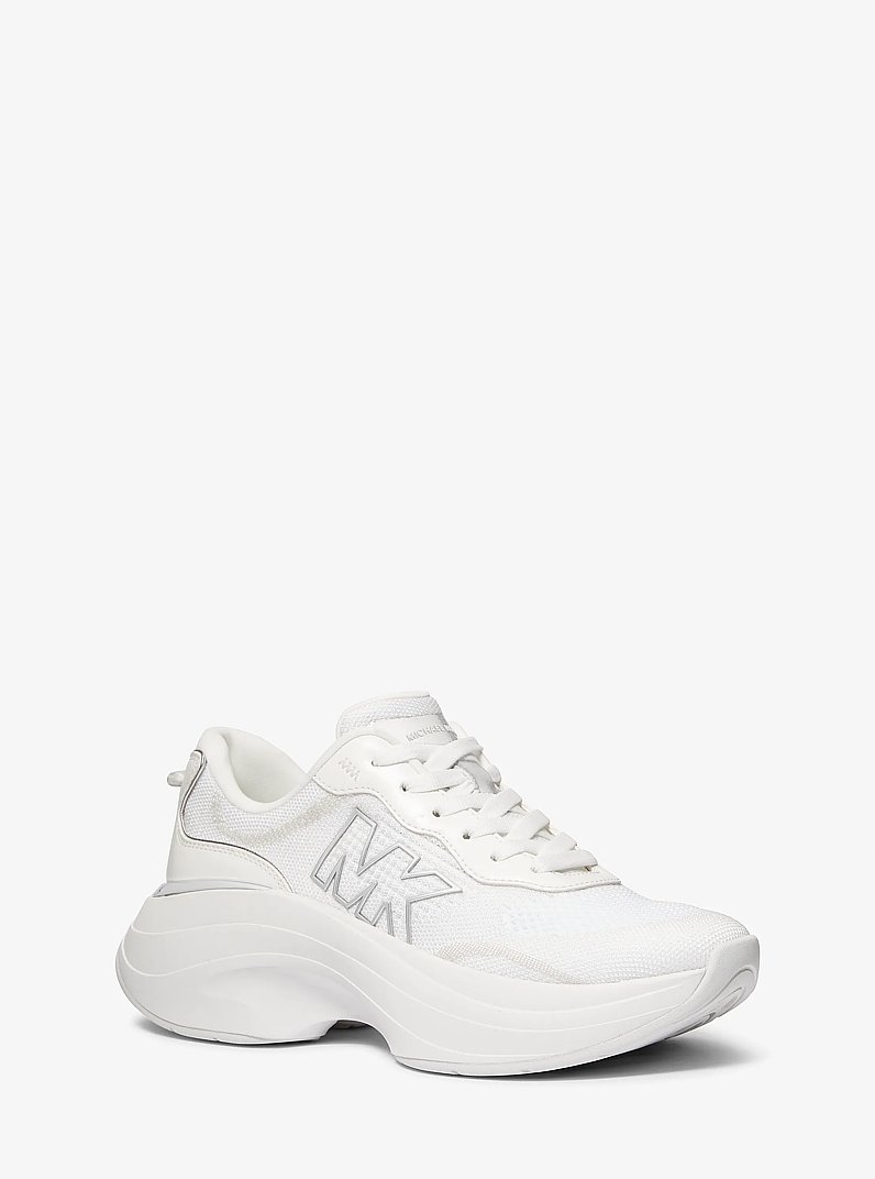 Athena Stretch Knit Trainer in OPTIC WHITE | Michael Kors