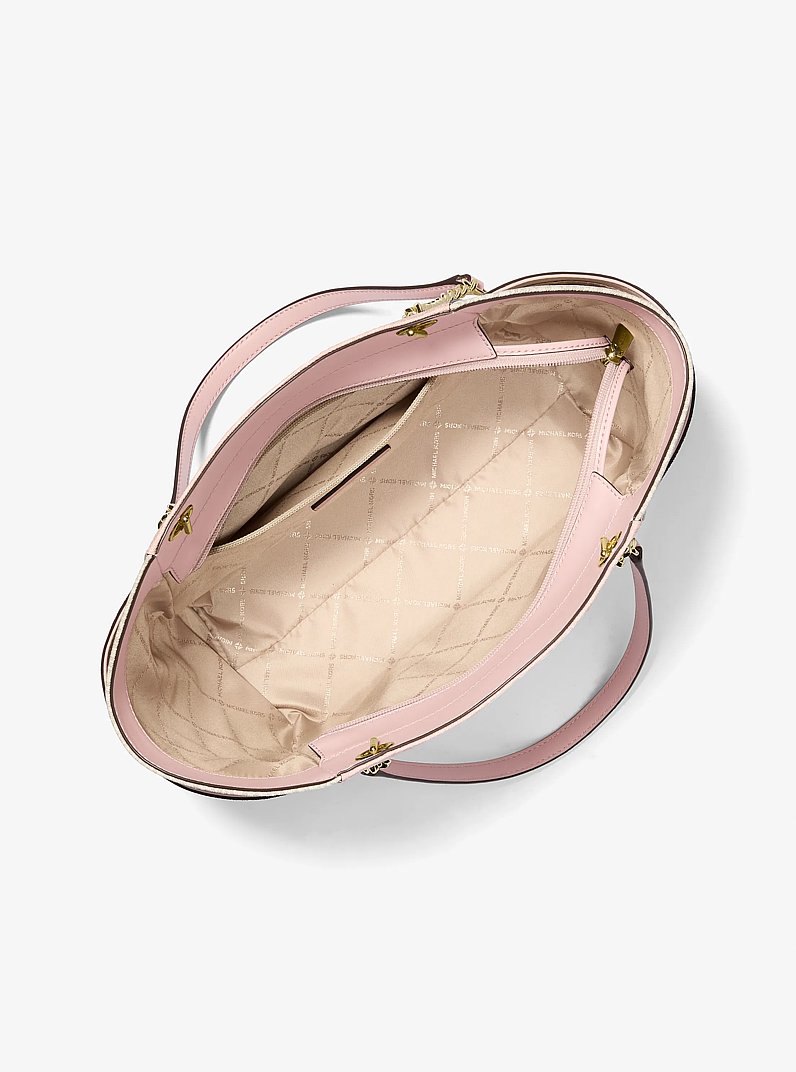 Jet Set Large Color-Block Signature Logo Tote Bag in PWD BLSH MLT | Michael Kors