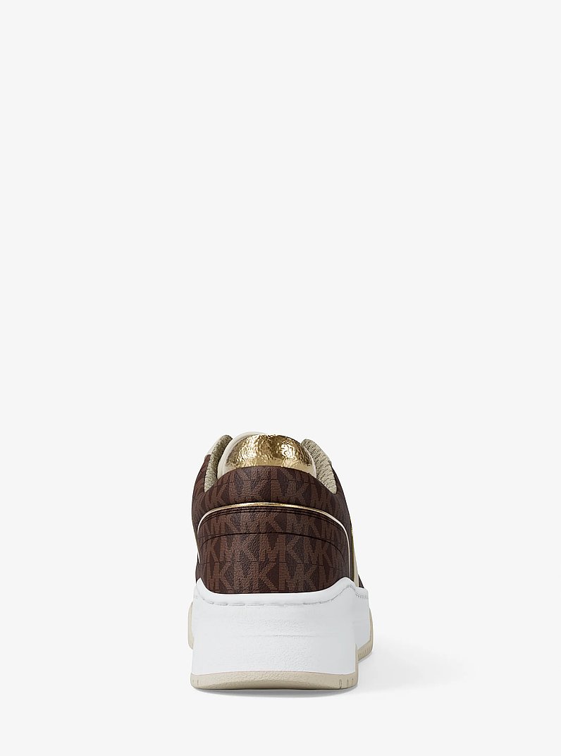 Lexi Mixed-Media Sneaker in BROWN | Michael Kors