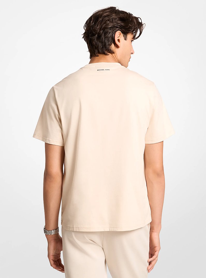 T-shirt en jersey de coton &agrave; logo graphique in CR&Egrave;ME L&Eacute;GER | Michael Kors