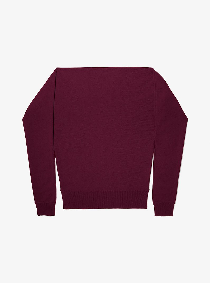 Cashmere Sweater Scarf in WINE | Michael Kors