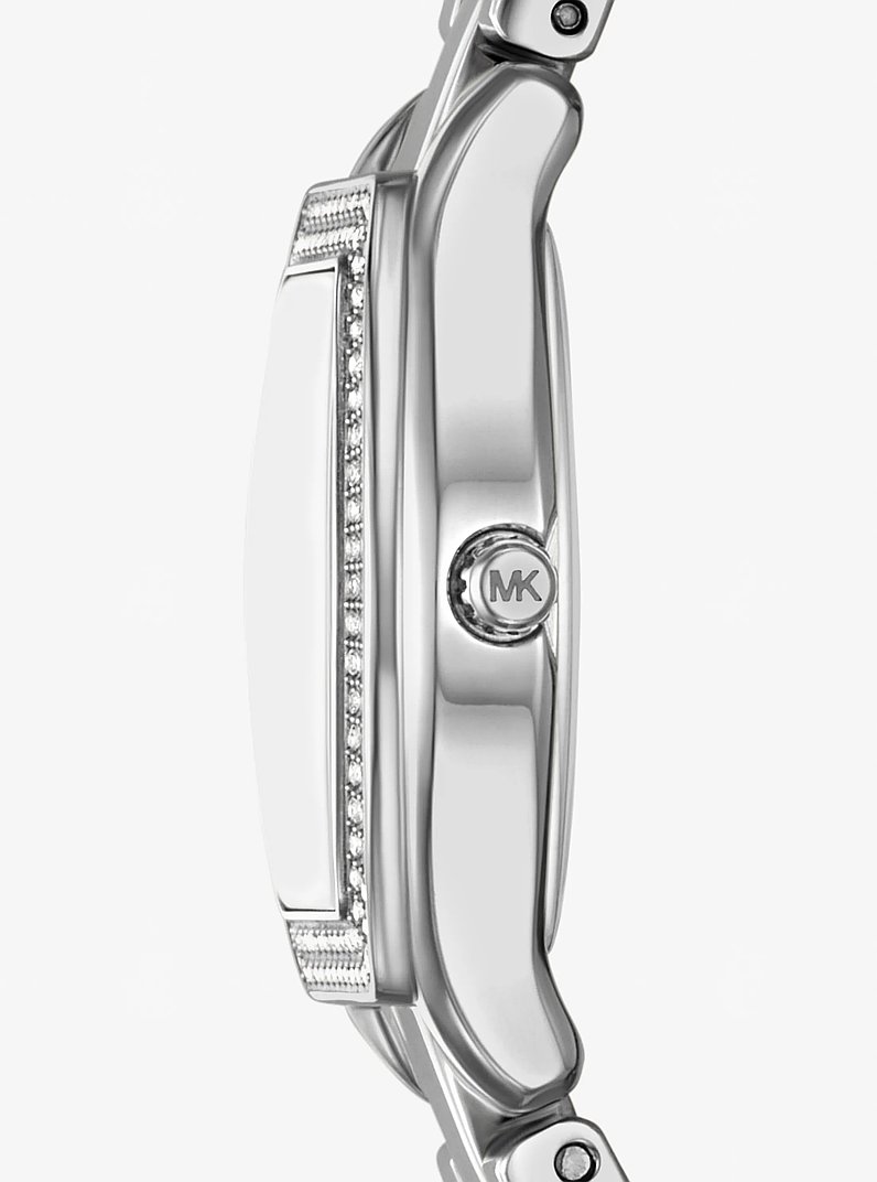 Kleine Armbanduhr Chelsea im Silberton mit Pav&eacute; in SILBERTON | Michael Kors